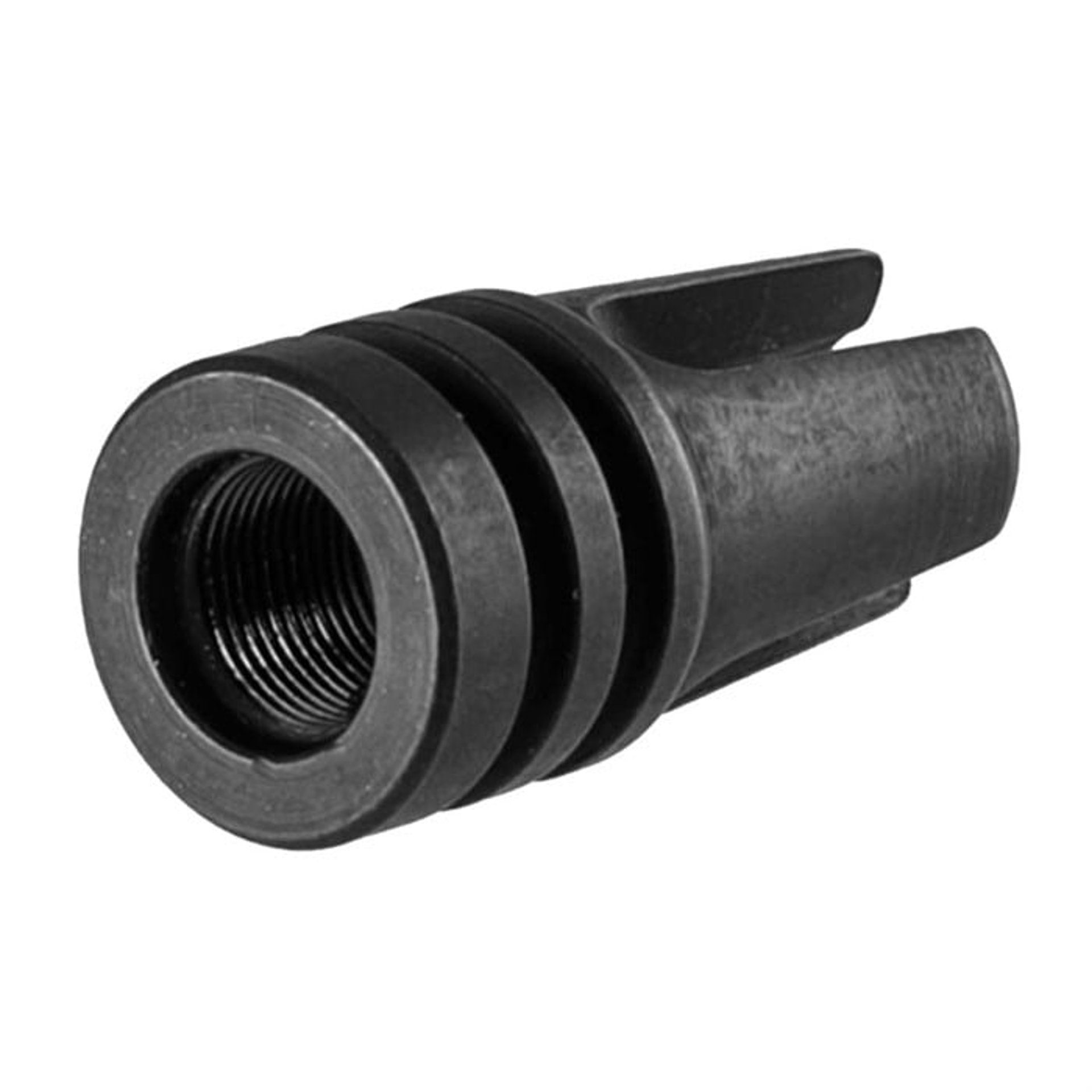 XM16E1 3 Prong 22 Caliber Flash Hider, 1/2"-28, Steel, Black