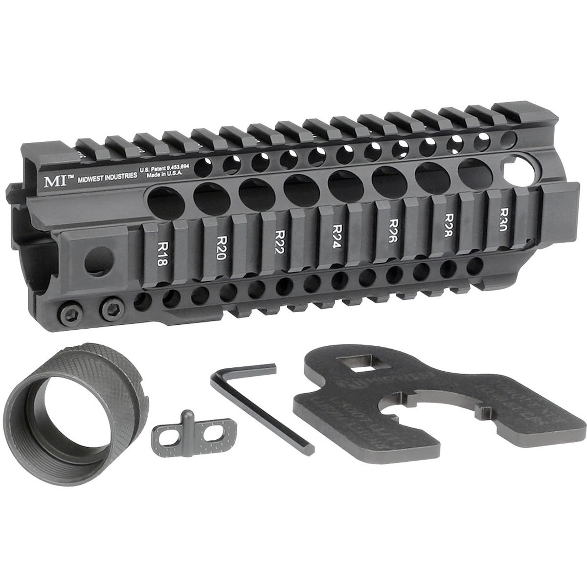 AR-15 Combat T-Series 1-PC Free Float Handguard 9.25" Black